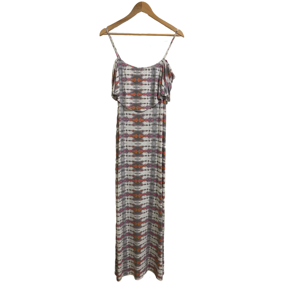 TART Overlay Tie Dye Maxi Dress White Pink Gray Size Small